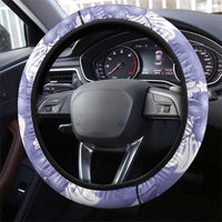 Purple Aloha Hawaii Steering Wheel Cover Monstera Hibiscus Plumeria Seamless Vibes LT14 - Polynesian Pride