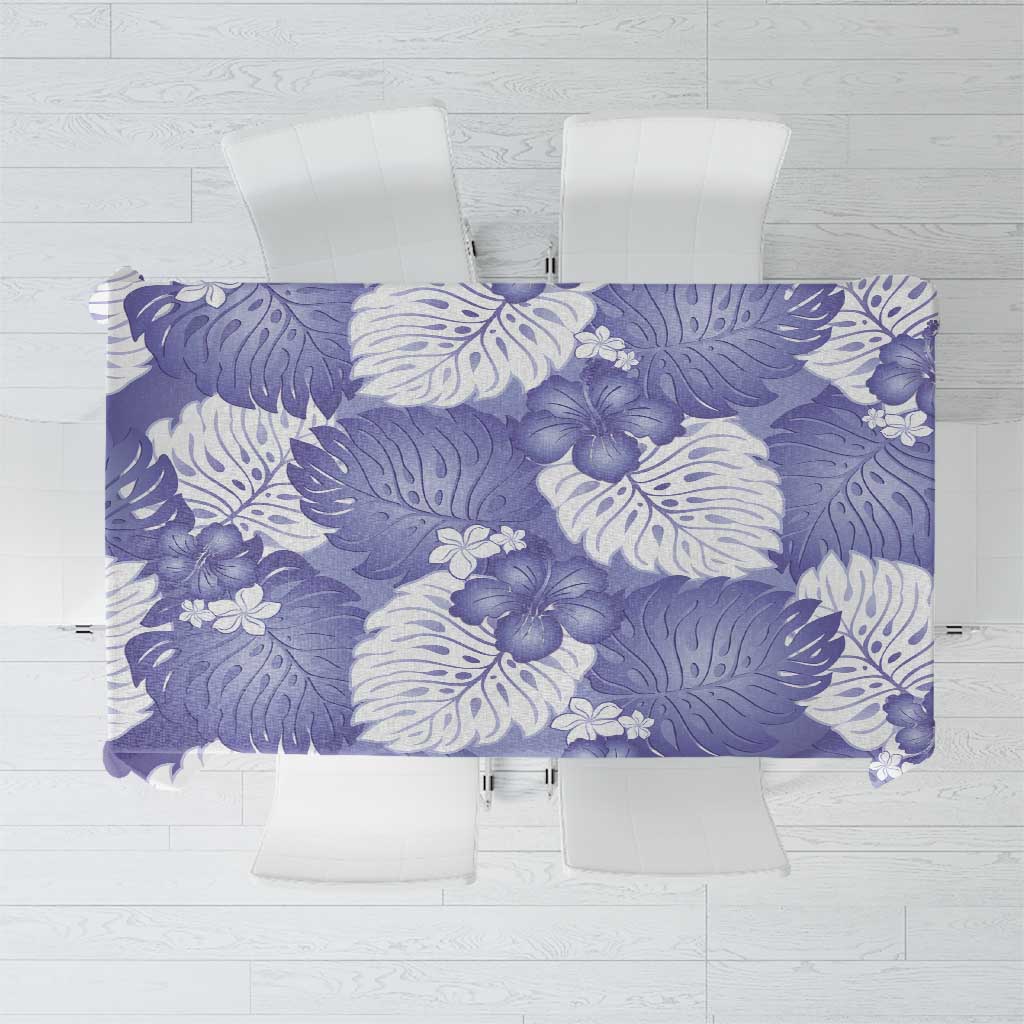 Purple Aloha Hawaii Tablecloth Monstera Hibiscus Plumeria Seamless Vibes LT14 Purple - Polynesian Pride