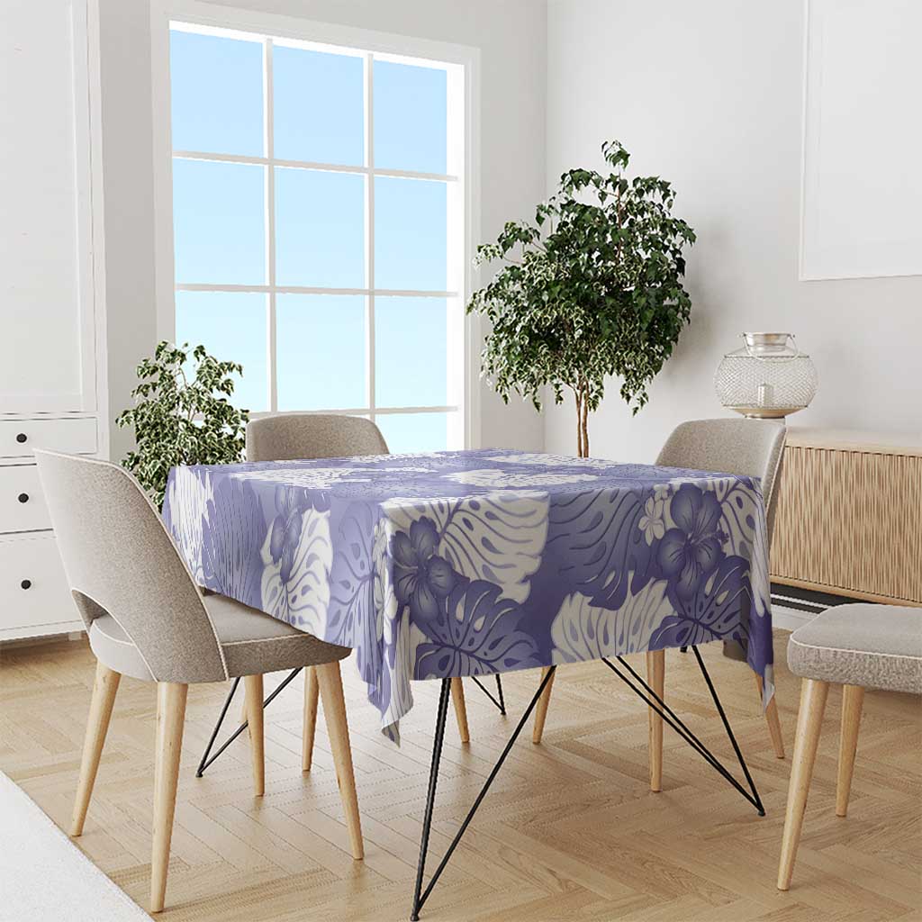 Purple Aloha Hawaii Tablecloth Monstera Hibiscus Plumeria Seamless Vibes LT14 - Polynesian Pride