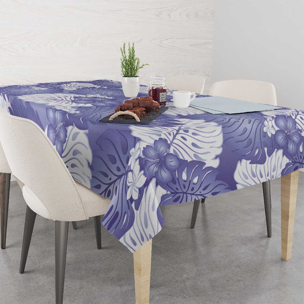 Purple Aloha Hawaii Tablecloth Monstera Hibiscus Plumeria Seamless Vibes LT14 - Polynesian Pride
