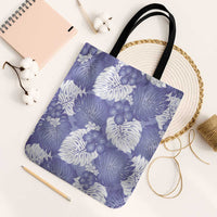 Purple Aloha Hawaii Tote Bag Monstera Hibiscus Plumeria Seamless Vibes LT14 Black Strap One Size Purple - Polynesian Pride