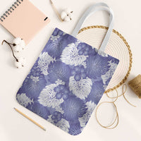 Purple Aloha Hawaii Tote Bag Monstera Hibiscus Plumeria Seamless Vibes LT14 White Strap One Size Purple - Polynesian Pride