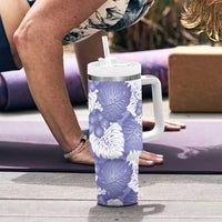 Purple Aloha Hawaii Tumbler With Handle Monstera Hibiscus Plumeria Seamless Vibes LT14 - Polynesian Pride