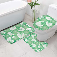 Green Aloha Hawaii Bathroom Set Monstera Hibiscus Plumeria Seamless Vibes LT14 - Polynesian Pride