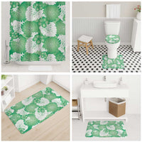 Green Aloha Hawaii Bathroom Set Monstera Hibiscus Plumeria Seamless Vibes LT14 - Polynesian Pride