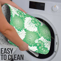 Green Aloha Hawaii Bathroom Set Monstera Hibiscus Plumeria Seamless Vibes LT14 - Polynesian Pride