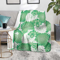 Green Aloha Hawaii Blanket Monstera Hibiscus Plumeria Seamless Vibes LT14 - Polynesian Pride