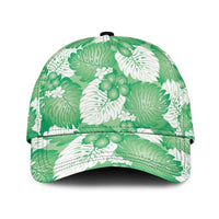 Green Aloha Hawaii Classic Cap Monstera Hibiscus Plumeria Seamless Vibes LT14 Universal Fit Green - Polynesian Pride