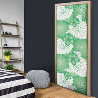 Green Aloha Hawaii Door Cover Monstera Hibiscus Plumeria Seamless Vibes LT14 - Polynesian Pride