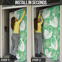 Green Aloha Hawaii Door Cover Monstera Hibiscus Plumeria Seamless Vibes LT14 - Polynesian Pride