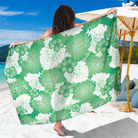 Green Aloha Hawaii Sarong Monstera Hibiscus Plumeria Seamless Vibes LT14 One Size 44 x 66 inches Green - Polynesian Pride