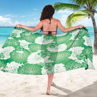 Green Aloha Hawaii Sarong Monstera Hibiscus Plumeria Seamless Vibes LT14 - Polynesian Pride