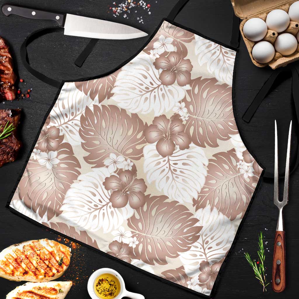 Mocha Mousse Aloha Hawaii Apron Monstera Hibiscus Plumeria Seamless Vibes LT14 Mocha Mousse - Polynesian Pride