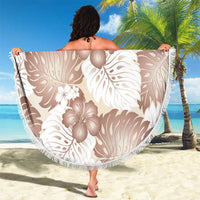 Mocha Mousse Aloha Hawaii Beach Blanket Monstera Hibiscus Plumeria Seamless Vibes LT14 - Polynesian Pride