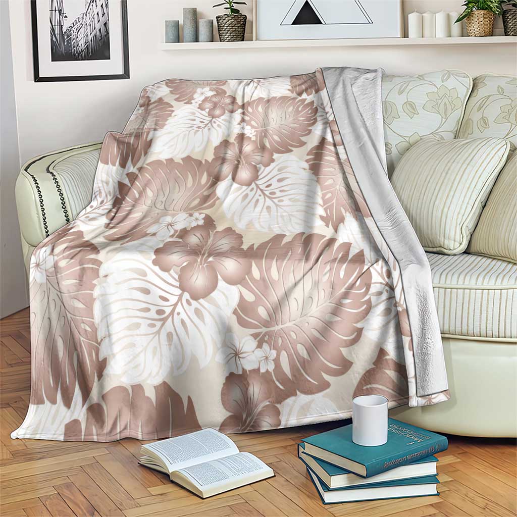 Mocha Mousse Aloha Hawaii Blanket Monstera Hibiscus Plumeria Seamless Vibes LT14 Mocha Mousse - Polynesian Pride