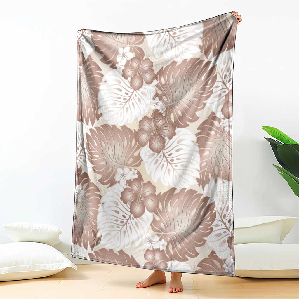 Mocha Mousse Aloha Hawaii Blanket Monstera Hibiscus Plumeria Seamless Vibes LT14 - Polynesian Pride