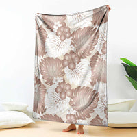 Mocha Mousse Aloha Hawaii Blanket Monstera Hibiscus Plumeria Seamless Vibes LT14 - Polynesian Pride