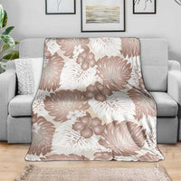 Mocha Mousse Aloha Hawaii Blanket Monstera Hibiscus Plumeria Seamless Vibes LT14 - Polynesian Pride