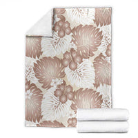 Mocha Mousse Aloha Hawaii Blanket Monstera Hibiscus Plumeria Seamless Vibes LT14 - Polynesian Pride