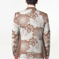 Mocha Mousse Aloha Hawaii Blazer Monstera Hibiscus Plumeria Seamless Vibes LT14 - Polynesian Pride