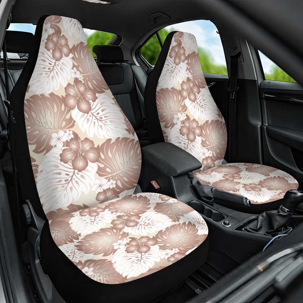 Mocha Mousse Aloha Hawaii Car Seat Cover Monstera Hibiscus Plumeria Seamless Vibes LT14 One Size Mocha Mousse - Polynesian Pride