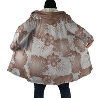Mocha Mousse Aloha Hawaii Cloak Monstera Hibiscus Plumeria Seamless Vibes LT14 - Polynesian Pride