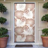 Mocha Mousse Aloha Hawaii Door Cover Monstera Hibiscus Plumeria Seamless Vibes LT14 Mocha Mousse - Polynesian Pride