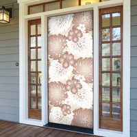 Mocha Mousse Aloha Hawaii Door Cover Monstera Hibiscus Plumeria Seamless Vibes LT14 - Polynesian Pride