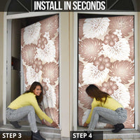 Mocha Mousse Aloha Hawaii Door Cover Monstera Hibiscus Plumeria Seamless Vibes LT14 - Polynesian Pride
