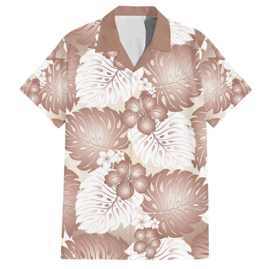 Mocha Mousse Aloha Hawaii Hawaiian Shirt Monstera Hibiscus Plumeria Seamless Vibes LT14 Mocha Mousse - Polynesian Pride
