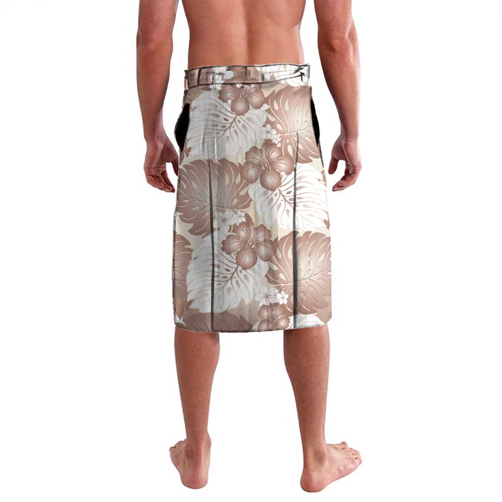Mocha Mousse Aloha Hawaii Lavalava Monstera Hibiscus Plumeria Seamless Vibes LT14 - Polynesian Pride