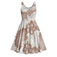 Mocha Mousse Aloha Hawaii Midi Dress Monstera Hibiscus Plumeria Seamless Vibes LT14 Mocha Mousse - Polynesian Pride
