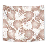 Mocha Mousse Aloha Hawaii Tapestry Monstera Hibiscus Plumeria Seamless Vibes LT14 - Polynesian Pride