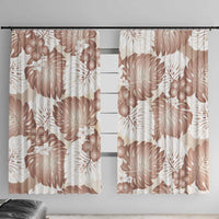 Mocha Mousse Aloha Hawaii Window Curtain Monstera Hibiscus Plumeria Seamless Vibes LT14 With Hooks Mocha Mousse - Polynesian Pride