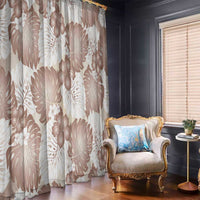 Mocha Mousse Aloha Hawaii Window Curtain Monstera Hibiscus Plumeria Seamless Vibes LT14 - Polynesian Pride