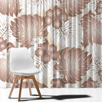 Mocha Mousse Aloha Hawaii Window Curtain Monstera Hibiscus Plumeria Seamless Vibes LT14 - Polynesian Pride