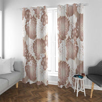 Mocha Mousse Aloha Hawaii Window Curtain Monstera Hibiscus Plumeria Seamless Vibes LT14 With Grommets Mocha Mousse - Polynesian Pride