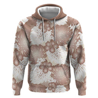 Mocha Mousse Aloha Hawaii Zip Hoodie Monstera Hibiscus Plumeria Seamless Vibes LT14 Pullover Hoodie Mocha Mousse - Polynesian Pride
