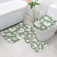 Sage Green Aloha Hawaii Bathroom Set Monstera Hibiscus Plumeria Seamless Vibes LT14 - Polynesian Pride