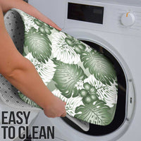 Sage Green Aloha Hawaii Bathroom Set Monstera Hibiscus Plumeria Seamless Vibes LT14 - Polynesian Pride