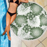 Sage Green Aloha Hawaii Beach Blanket Monstera Hibiscus Plumeria Seamless Vibes LT14 - Polynesian Pride