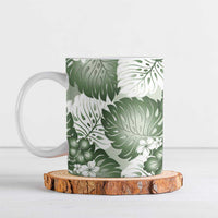 Sage Green Aloha Hawaii Ceramic Mug Monstera Hibiscus Plumeria Seamless Vibes LT14 Sage Green - Polynesian Pride