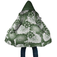Sage Green Aloha Hawaii Cloak Monstera Hibiscus Plumeria Seamless Vibes LT14 Unisex Sage Green - Polynesian Pride