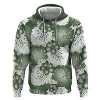Sage Green Aloha Hawaii Hoodie Monstera Hibiscus Plumeria Seamless Vibes LT14 Pullover Hoodie Sage Green - Polynesian Pride