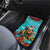 Hawaii Christmas Car Mats Mele Kalikimaka Poinsettia Lei - Cyan