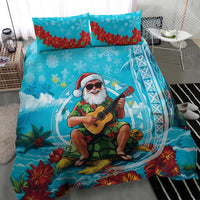 Hawaii Christmas Bedding Set Mele Kalikimaka Poinsettia Lei Polynesian - Blue LT14 - Polynesian Pride