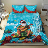 Hawaii Christmas Bedding Set Mele Kalikimaka Poinsettia Lei Polynesian - Blue LT14 - Polynesian Pride