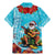 Hawaii Christmas Family Matching Mermaid Dress and Hawaiian Shirt Mele Kalikimaka Poinsettia Lei Polynesian - Blue