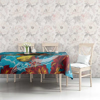 Hawaii Christmas Tablecloth Mele Kalikimaka Poinsettia Lei Polynesian - Blue LT14 - Polynesian Pride