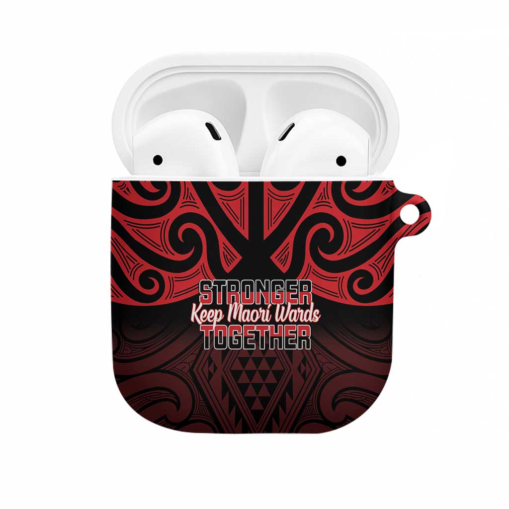 Keep Maori Wards New Zealand AirPods Case Stronger Together Aotearoa Taniko LT14 Black - Polynesian Pride